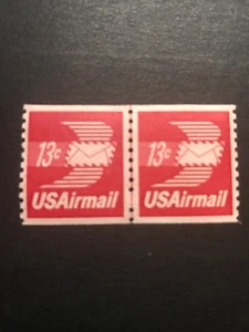 Scott# C83- MNH /Line Pair- 13c Winged Envelope, Coil- 1973-AIRMAIL - Picture 1 of 1