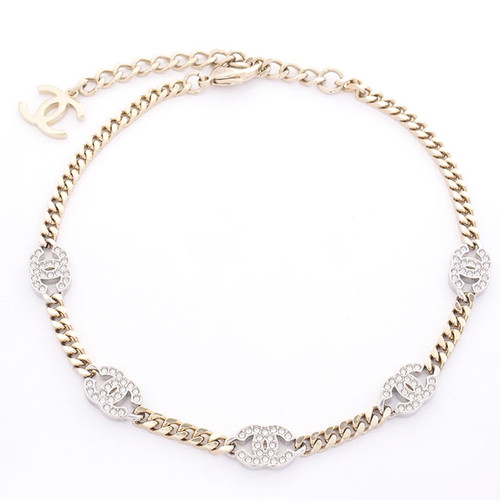 Collana girocollo Chanel Coco Mark strass bijou strass