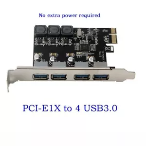 4 Port 5Gbps PCI-E to USB 3.0 PCI Express Controller Expansion Card Adapter - Picture 1 of 9