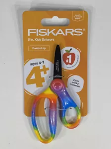 Fiskars Scissors Kids 4-7 Pointed Tip Rainbow Learning Crafting School Supplies - Picture 1 of 2