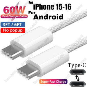 For iPhone 15 16 Pro USB-C to USB-C Cable Fast Charger Lot Type C Charging Cord - Picture 1 of 8