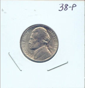 1938- P JEFFERSON NICKEL CH BU (3G877) ERSTES JAHR VON JEFFERSON NICKELS - Bild 1 von 2