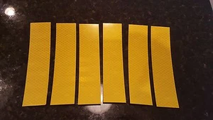 3M 6 STRIPS 2" x 8" YELLOW PRISMATIC REFLECTIVE CONSPICUITY TAPE - Picture 1 of 2
