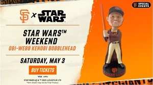 San Francisco SF Giants Obi Webb Kenobi Star Wars Bobblehead Bobble 5/3 SGA NEW - Picture 1 of 1