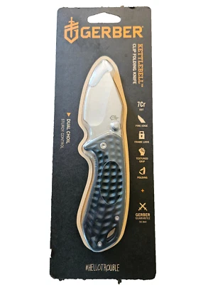 Gerber Kettlebell Folding Pocket Knife, Anodized Aluminum Handles BRAND NEW - Image 1 of 4