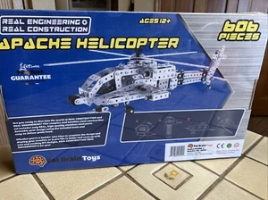 FAT BRAIN TOYS APACHE HELICOPTER 606 PIECE STEEL CONSTRUCTION BUILDING SET NEW - Picture 1 of 4
