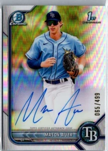 2022 Bowman Chrome Mason Auer Auto Refractor 1st #/499 Rays🔥 - Bild 1 von 2