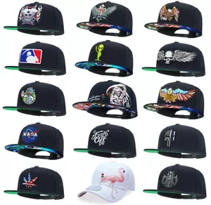 Sombreros de lana con cierre a presión para hombre logotipo bordado plano Bill sombrero unisex gorras de béisbol - Imagen 1 de 116