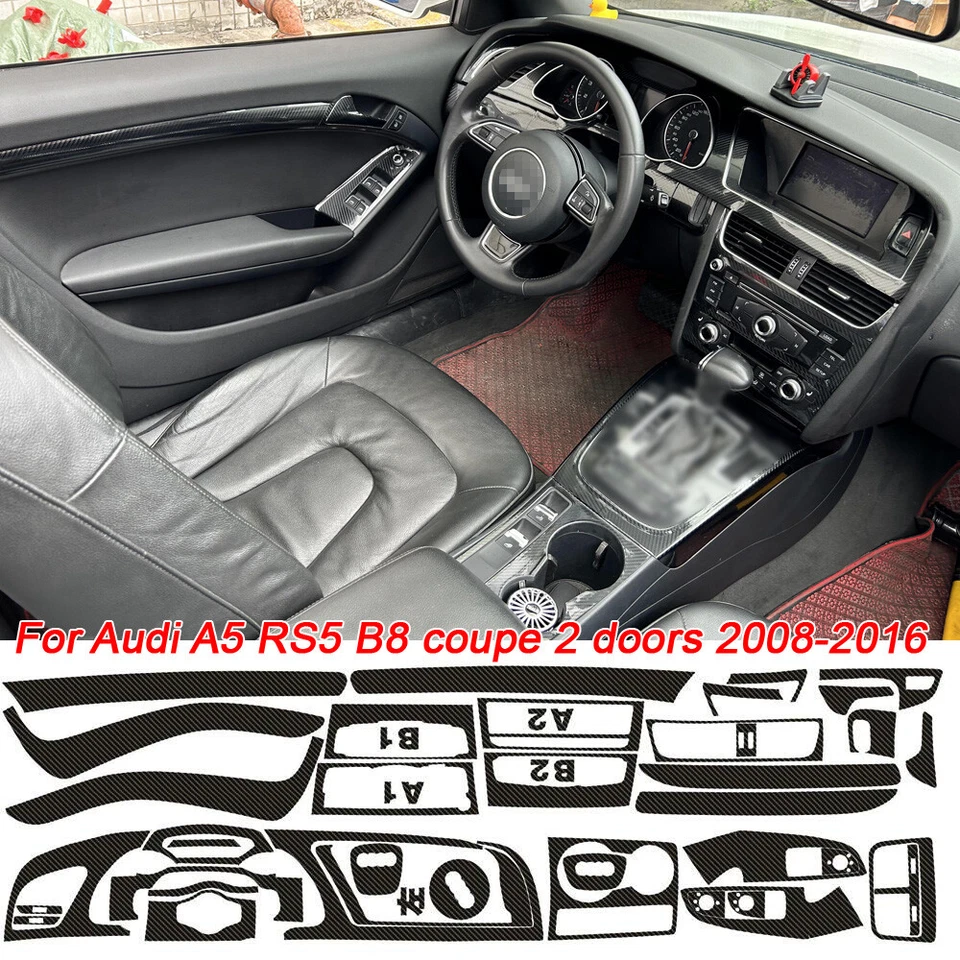 For Audi A5 B8 2 door 2008-2016 5D Carbon Fiber Pattern Interior DIY Trim Decals - Imagem 1 de 4