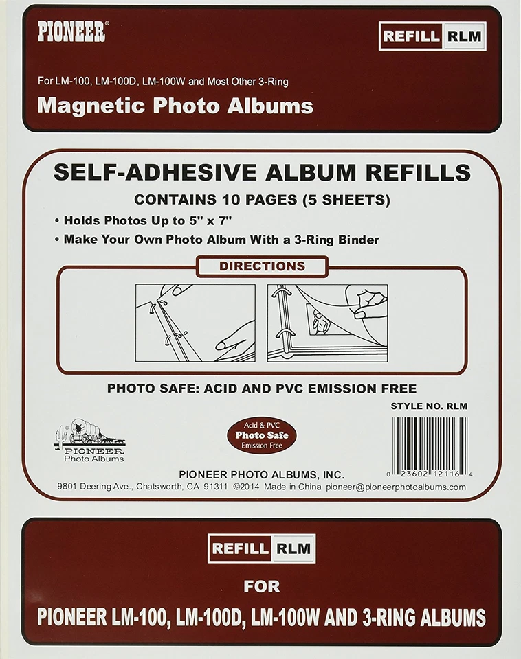 Pioneer LM-100 Refill Pages 5 Pack (Same Shipping Any Qty) - Image 1 of 1