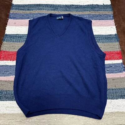 Vintage Par Four Golf Sweater Vest Men's Sz Medium Orlon Acrylic Navy - Image 1 of 4