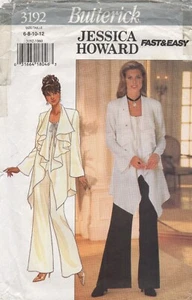 Butterick Sewing Pattern 3192 EASY Trousers & Draped Jacket Top, Size 6 8 10 12 - Picture 1 of 13