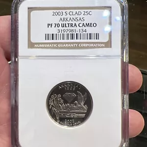 2003 S Arkansas Washington Quarter NGC PF70UC Clad Proof - Picture 1 of 5