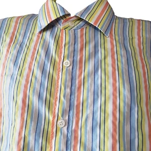 Galaxy Rainbow Men's Long Sleeve Button-Up Shirt Bright Multicolor XL - Picture 1 of 14
