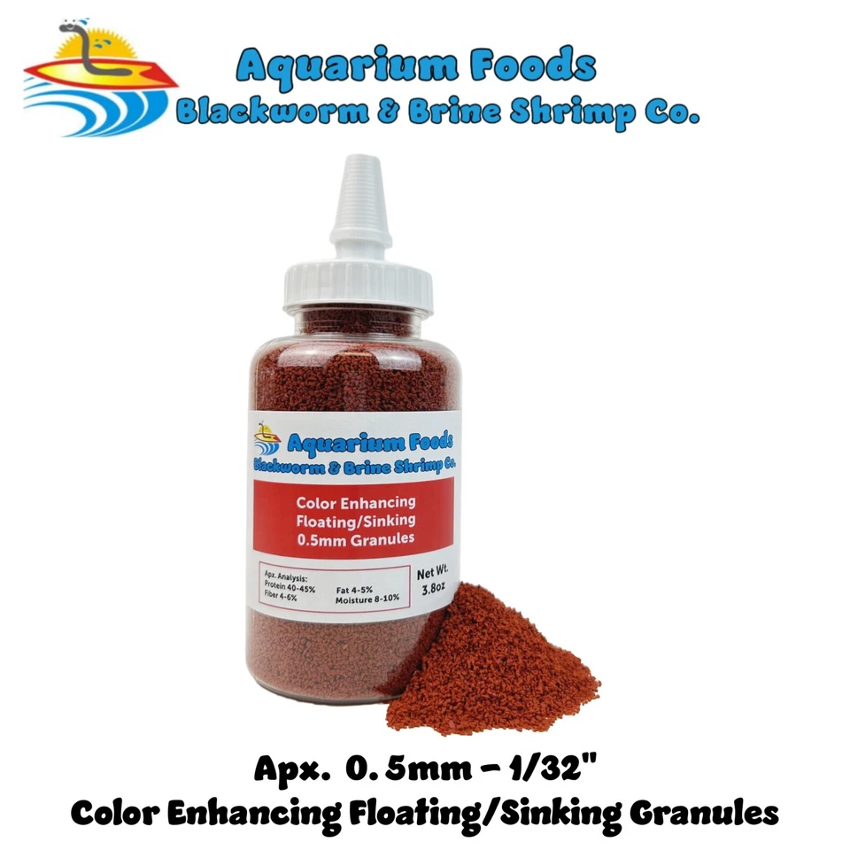 Community Granules 0.5mm Floating/Sinking Color Enhancing Granules. Bottle - Image 1 of 4