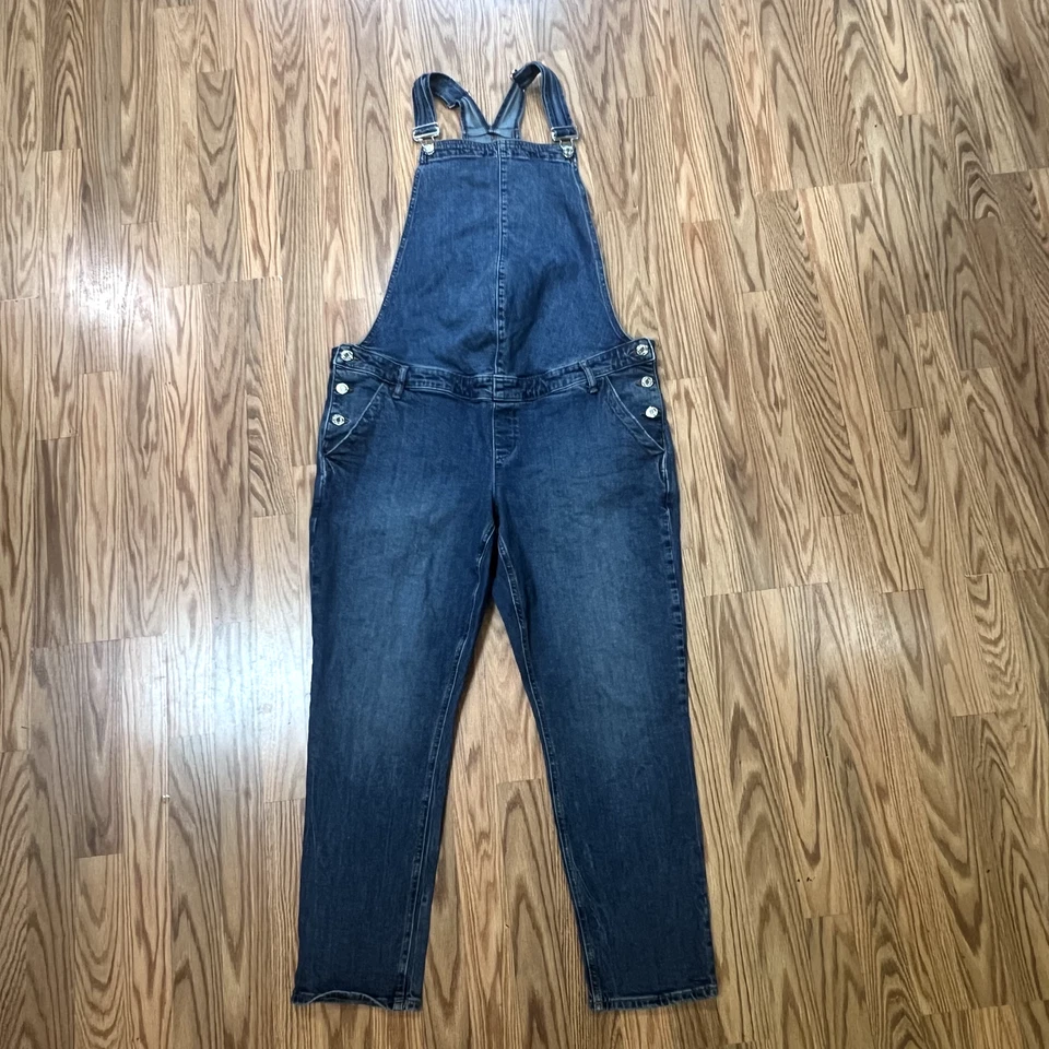 Gap Overalls Womens MATERNITY Large Denim Blue Wash Jeans Bibs - Image 1 of 4