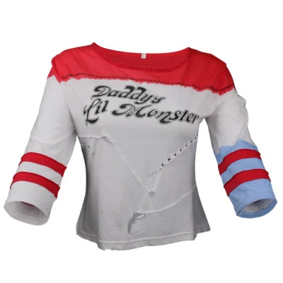 Harley Quinn Camiseta Rasgada Papá Lil Monstruo Camisetas Escuadrón Suicida Disfraces Foto 1 de 4