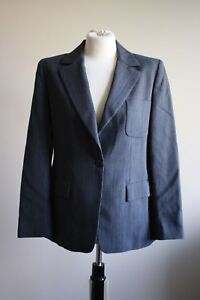 Max Mara US 8 IT 42 One Button Black Wool Blend Suit Jacket Blazer Italy