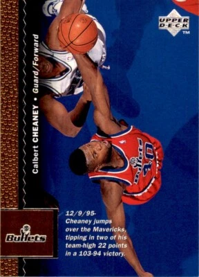 1996-97 Upper Deck Calbert Cheaney Basketball Cards #132 - Image 1 of 2