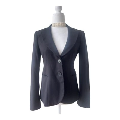 Emporio Armani Blazer 女式 6 码 (ITA 42) 黑色双扣职业夹克 — 第 1/4 张图片