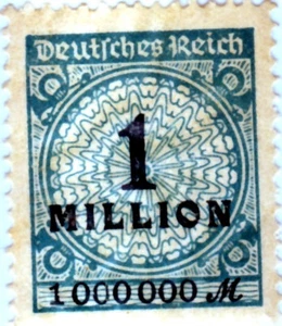 Briefmarke Deutsches Reich 1.000.000 (1 Million)ungestempelt mit Wasserzeichen - Bild 1 von 2