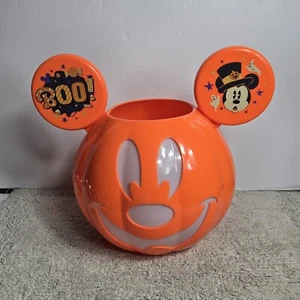 Disney Halloween Mickey Mouse Calabaza Brilla en la Oscuridad Naranja Candy Bowl - Imagen 1 de 13