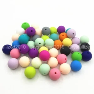 Wholesale BPA-Free Silicone Rubber Round Bracelet Necklace Connector 9mm Beads - Picture 1 of 44