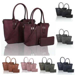 Women's 3-in-1 Large Medium Tote Handbag Crossbody Shopper Shoulder Bag Purse - Picture 1 of 13