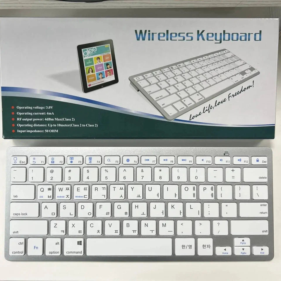 Korean Language Ultra-Thin Wireless Silent Keyboard 78-key Layout for PC& Tablet - Image 1 of 4