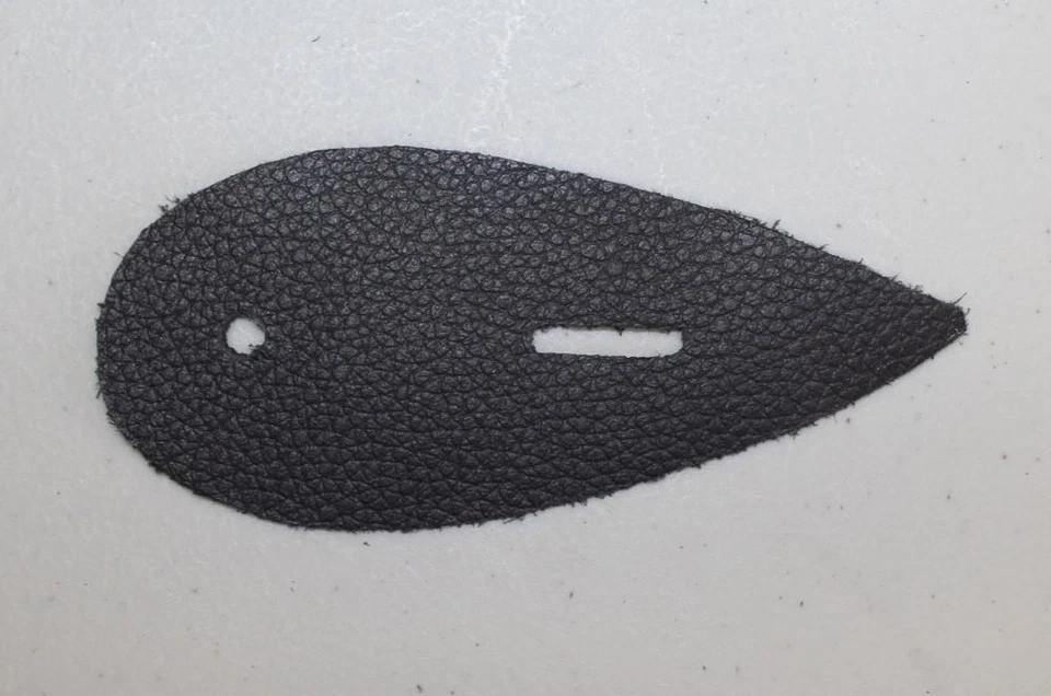 Parche de refuerzo de cuero negro lágrima, punto de ranura, para cubrir cubos Aeroncas Foto 1 de 1