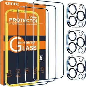 3 Pack Screen Protector for iPhone 15 Pro [6.1 Inch] with 3 Pack Camera Lens Pro - Picture 1 of 7