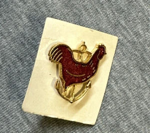 Vintage Enamel Red Rooster w/Gold Anchor Lapel Pen/Tie Tack !!! - Picture 1 of 3