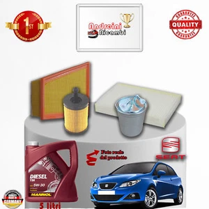 KIT TAGLIANDO FILTRI + OLIO SEAT IBIZA V 1.9 TDI 77KW 105CV DAL 2009 -> 2010 - Imagen 1 de 2