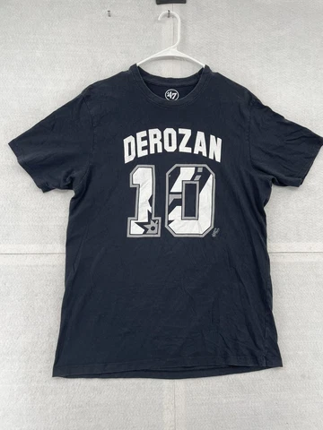 San Antonio Spurs Demar Derozan Shirt Adult Medium Black Short Sleeve '47 Brand Cover