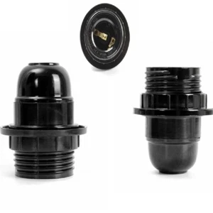E27 Screw Mounting Base Socket Lamp Pendant Holder For LED Lights Bulb Black - Picture 1 of 9