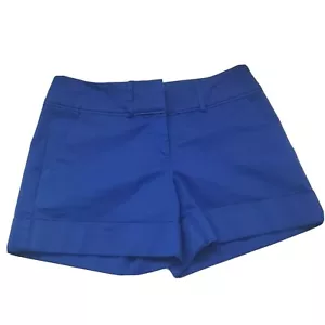 New York & Co. 7th Avenue Dark Blue Cuffed Shorts Womens Size 0 Pockets Stretch - Picture 1 of 7