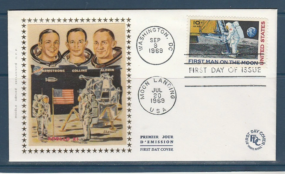 FRd enveloppe espace  USA  l'homme sur la lune  1969 - Photo 1/1