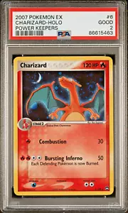 POP 18! SWIRL🌀 2007 Pokemon Power Keepers EX Charizard Holo #6/108 PSA 2 GOOD - Picture 1 of 2