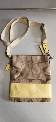 Coach Women's Yellow Monogram Crossbody Bag Purse  - Image 1 of 4