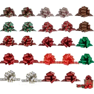 24 Stck. Weihnachtsschleifen für Geschenkverpackung, 5 Zoll Xmas Pull Bows mit Bandverpackung Ac... - Bild 1 von 7