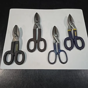 (4) Tin Snips Metal Shears Tool Lot Dewalt West Star Irwin Vintage EUC Sharp - Picture 1 of 24
