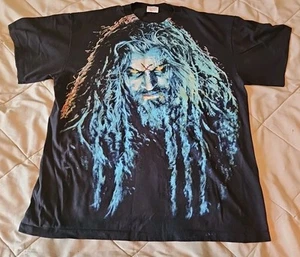 Vintage ROB ZOMBIE AOP Mens XL Shirt Black 90s Hellbilly Single Stitch REPRINT - Picture 1 of 8