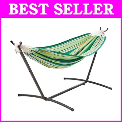 Hamaca doble con soporte de acero, verde vigor Foto 1 de 4