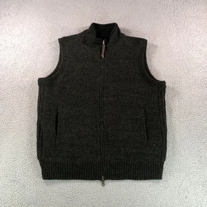 Pendleton Vest Mens Medium Green Shetland Wool Reversible Fleece Two Zip Jacket - Picture 1 of 12