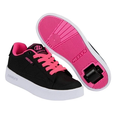 Heelys Digilo Girls Roller Shoes Black/Pink – Nylon Wheeled Skating Sneakers