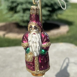 Vintage blown mercury glass Christmas ornament Santa Claus Czech READ - Picture 1 of 12