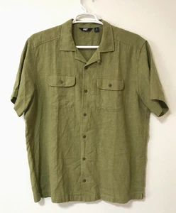 Lands End Shirt Size XL 46-48 Mens Woven Short Sleeve Button Down Ramie Cotton - Picture 1 of 13