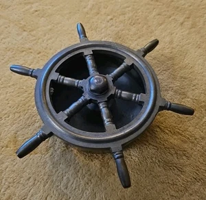 Posacenere Nautico Ottone Elmetto Nave Volante 7" Pesante Vintage - Foto 1 di 6