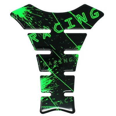3D Réservoir Moto Course Design Néon Vert Protection Optique Autocollant Pad - Photo 1/4