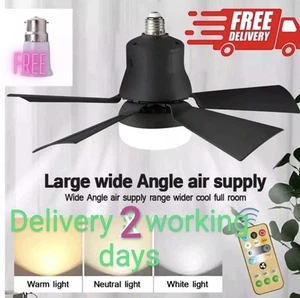 Modern Dimmable E27 LED Ceiling Fan Light Bedroom Chandelier Lamp Remote Control - Picture 1 of 3